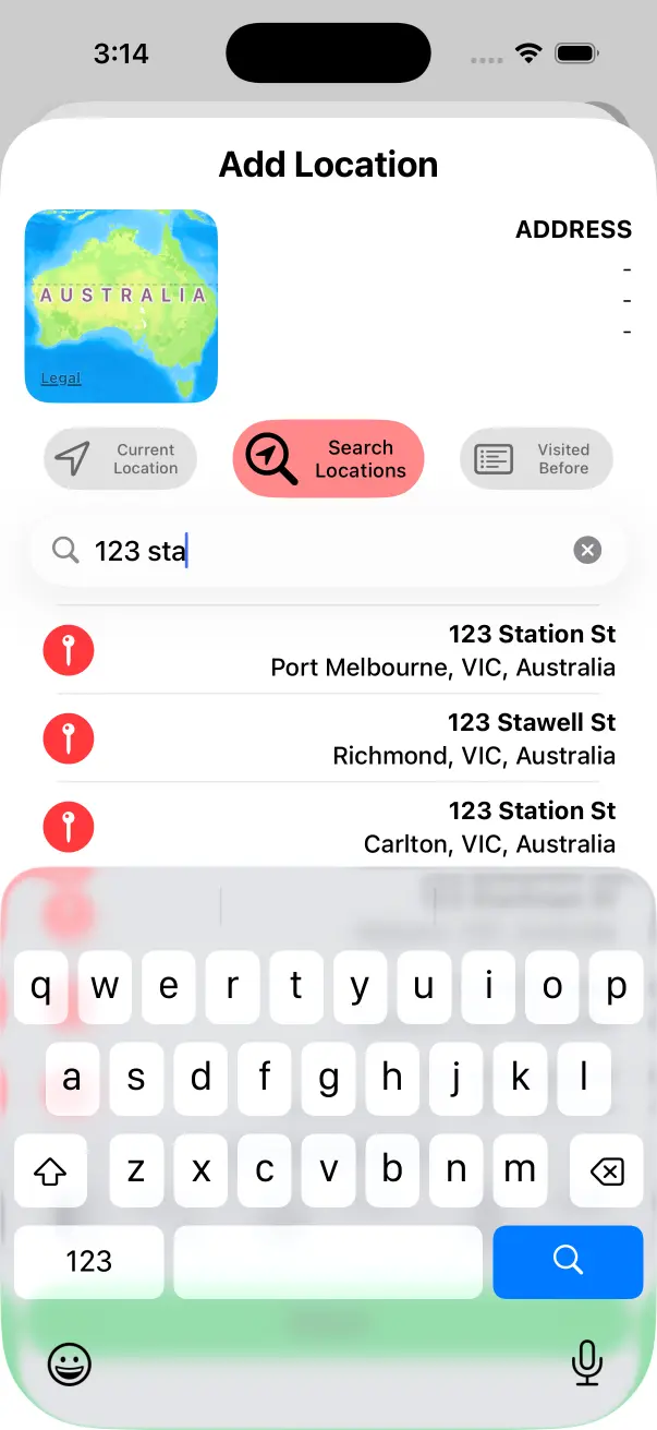 Type in Home Address