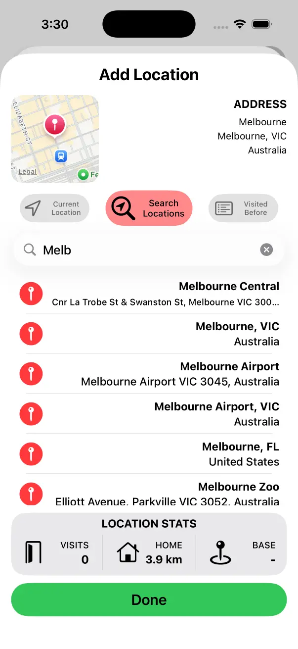 Select the City Address