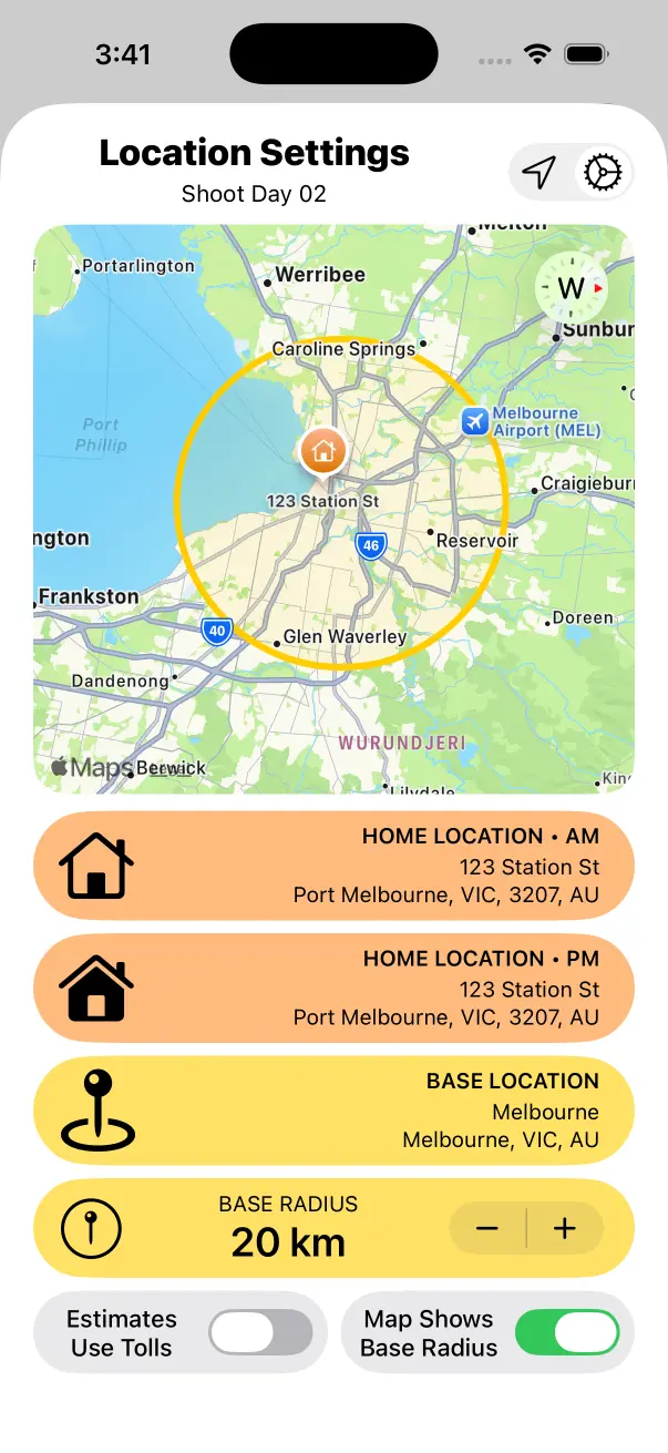 Base Location and Radius