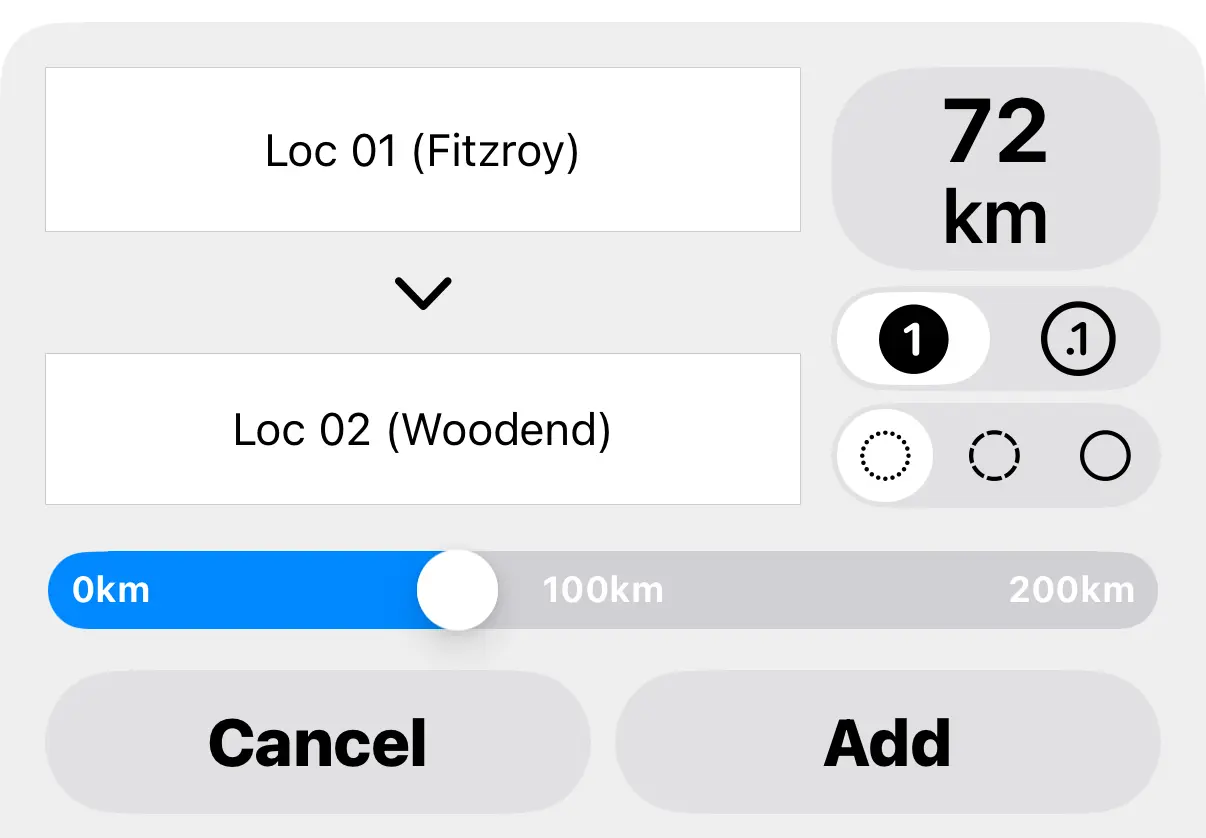 Enter Chargeable Distance